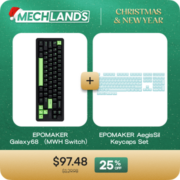Epomaker Galaxy68 (Marble White Switch) + EPOMAKER AegisSil Keycaps Set