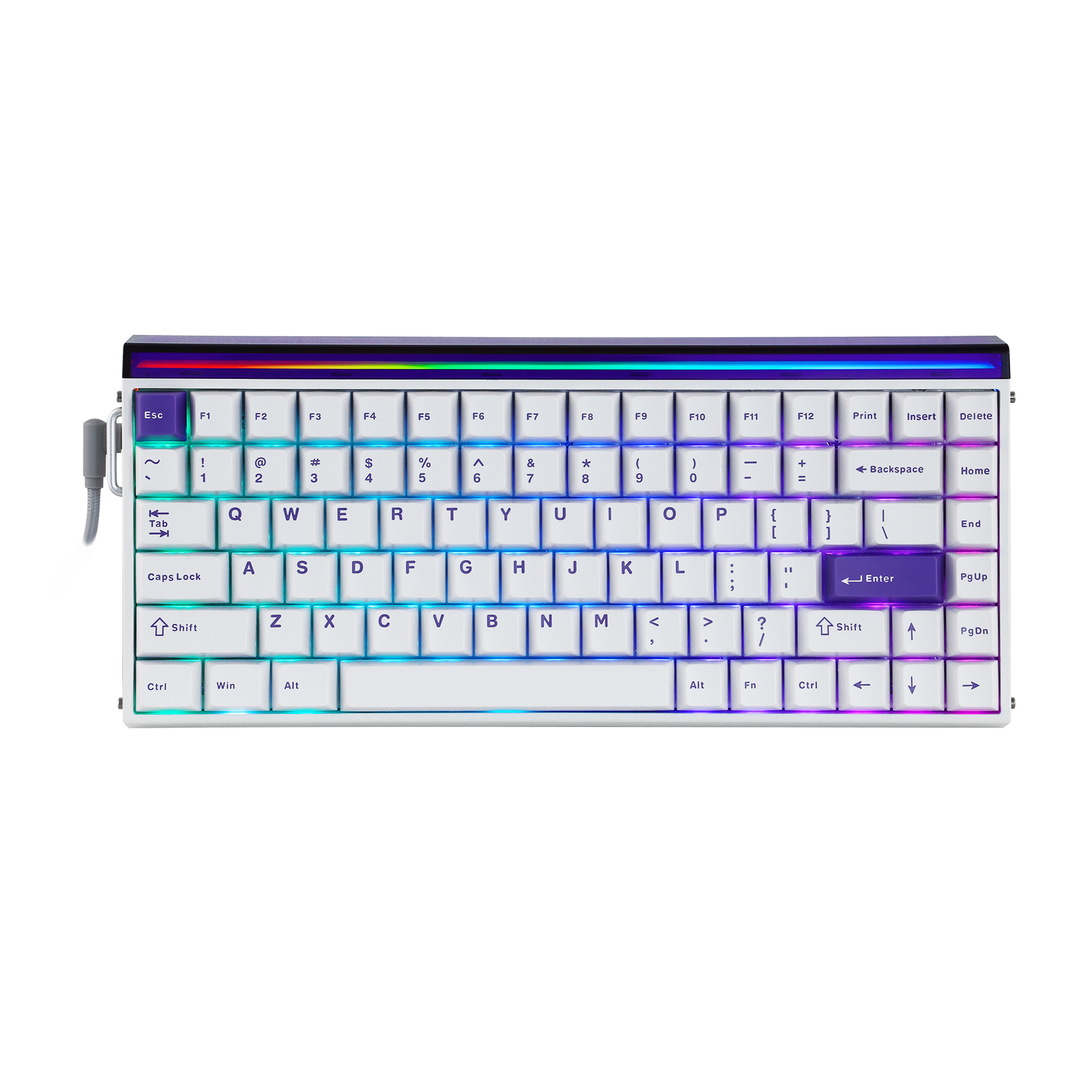 値下げ】HERO84HE メカニカルキーボード ホワイト/パープル 【公式通販】 値下げ】HERO84HE メカニカルキーボード ホワイト/パープル 【公式通販】