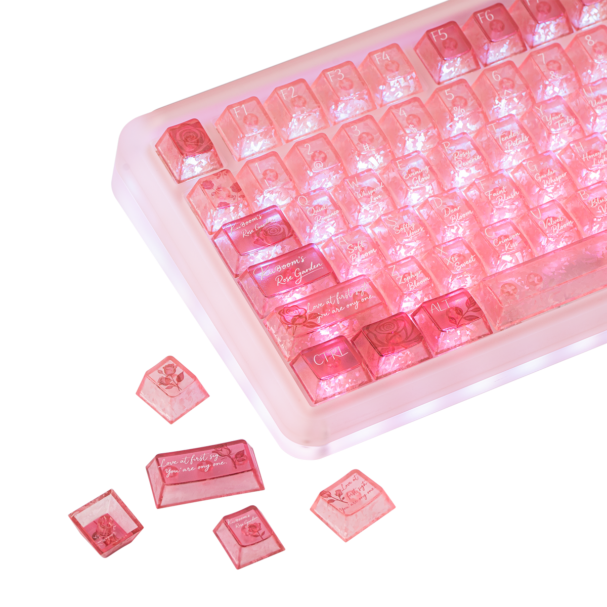 KiiBOOM Rose Quartz Keycap Set