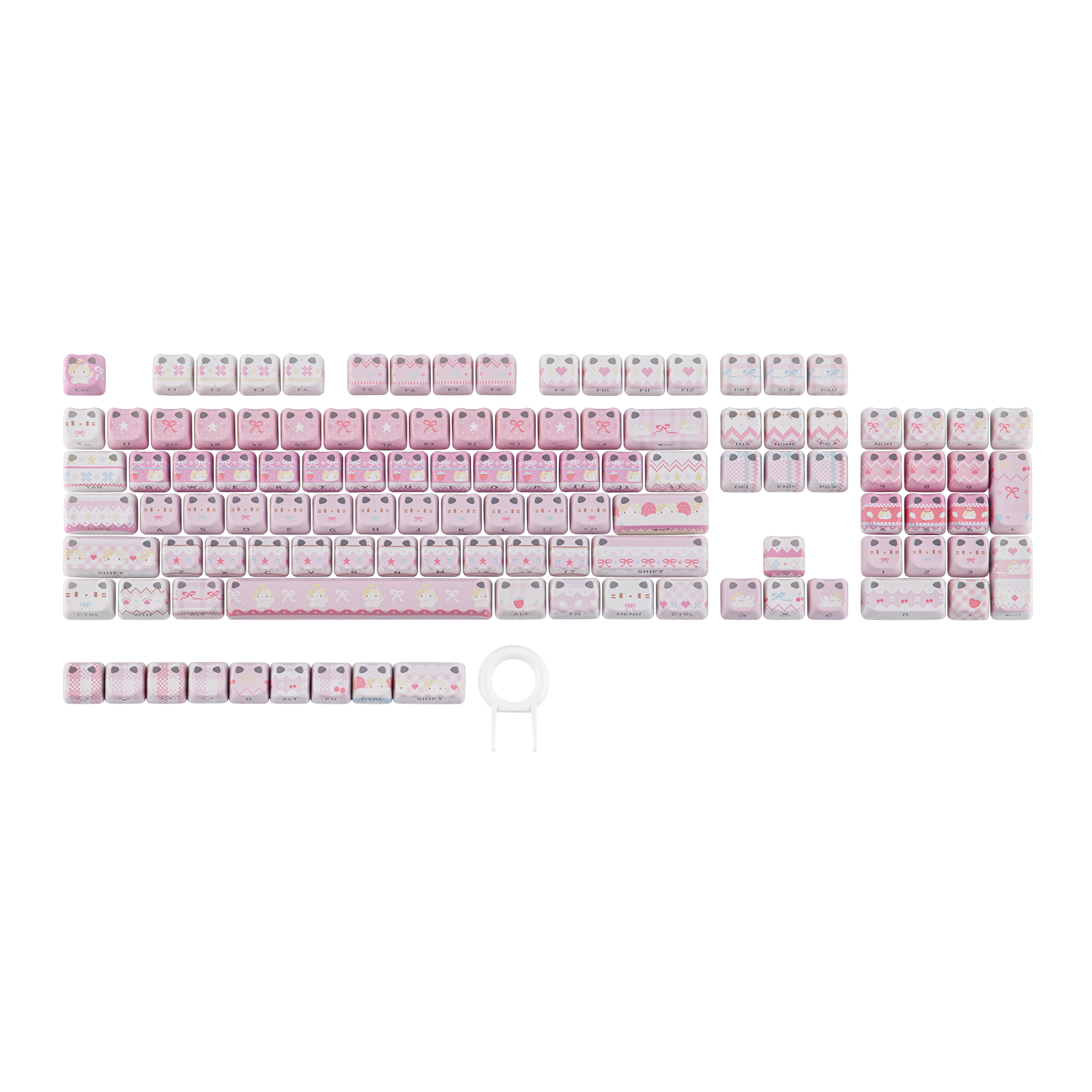 KiiBOOM Pink Meow & Meow Bow Keycap Set