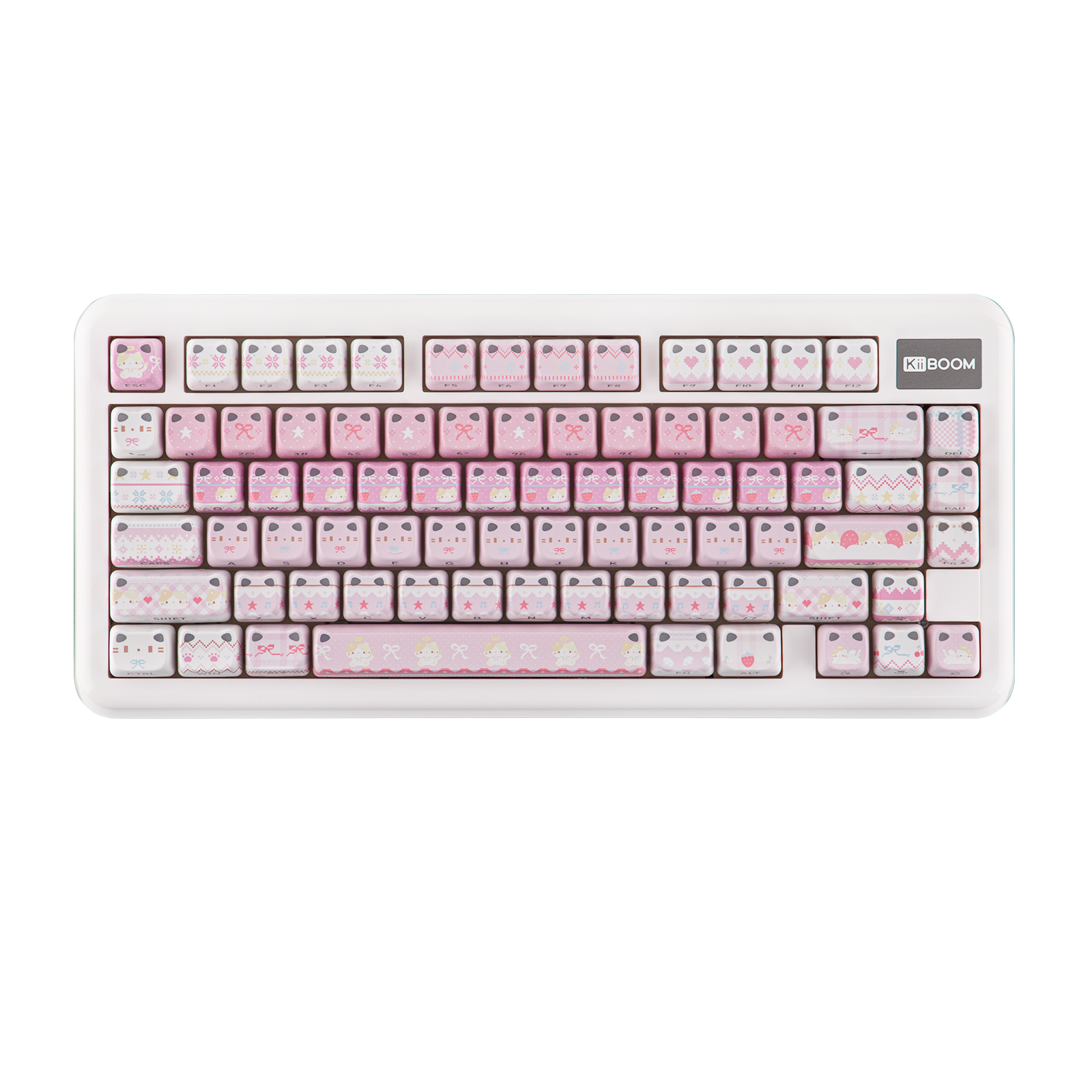 KiiBOOM Pink Meow & Meow Bow Keycap Set