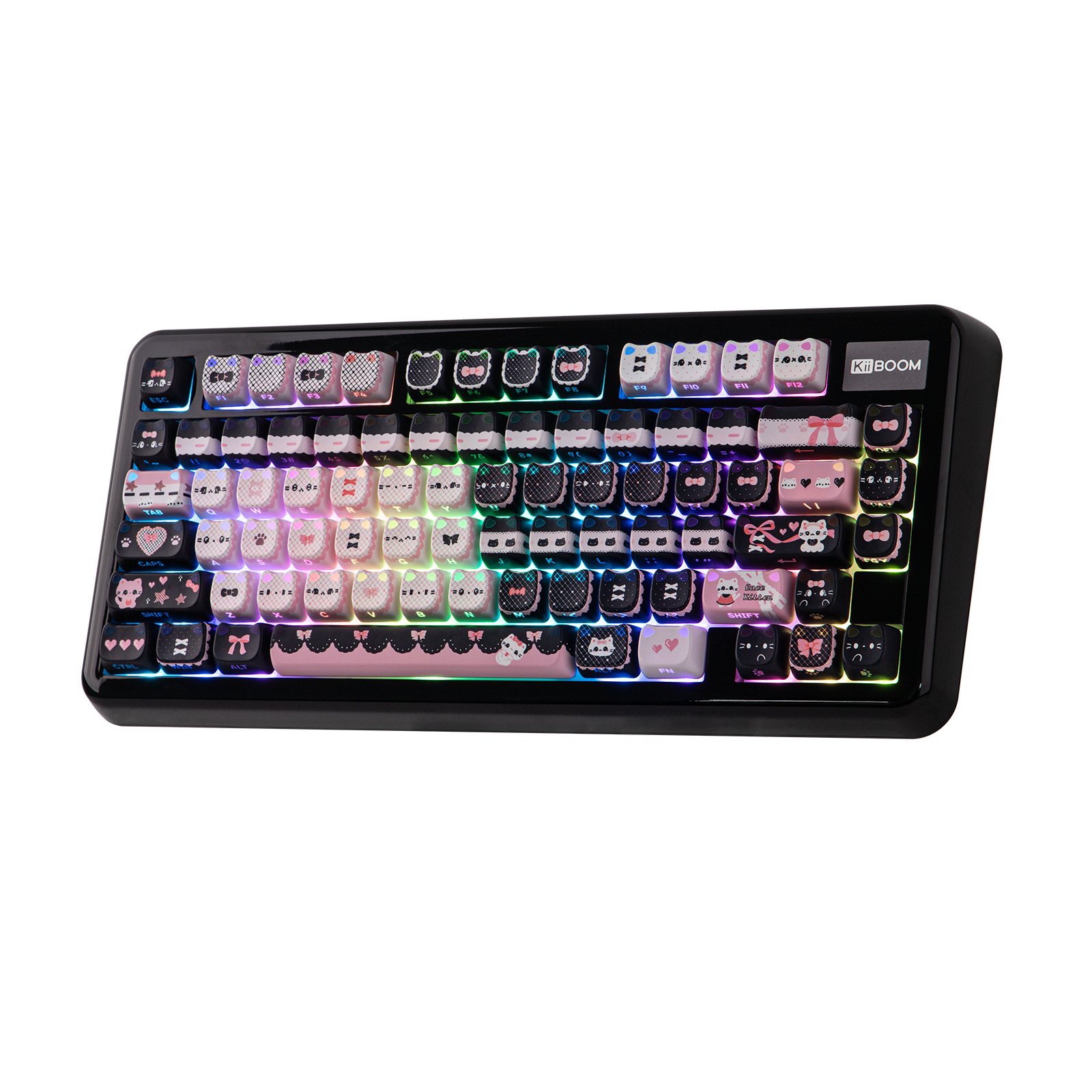 KiiBOOM Pink Meow & Meow Bow Keycap Set