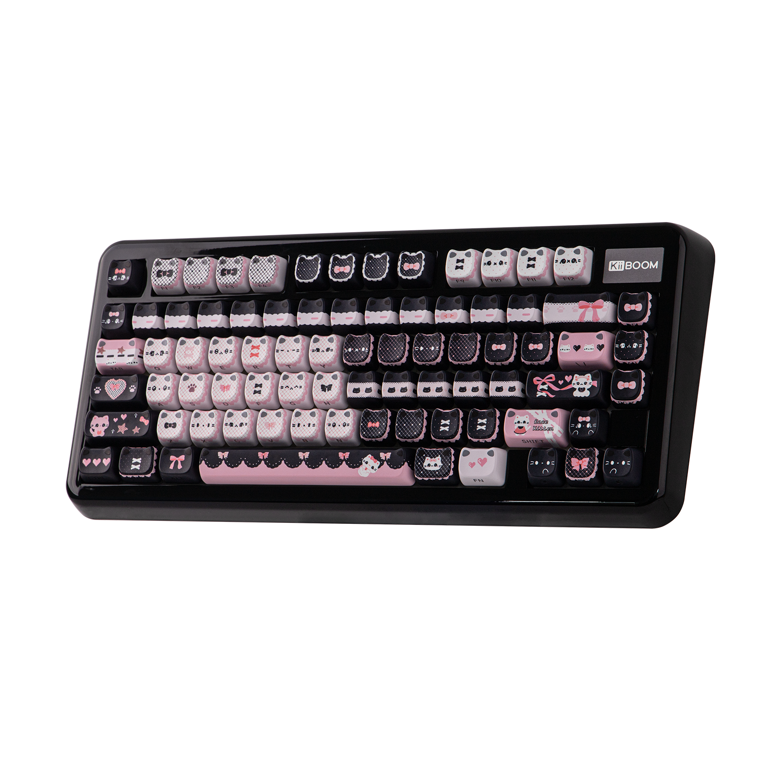 KiiBOOM Pink Meow & Meow Bow Keycap Set