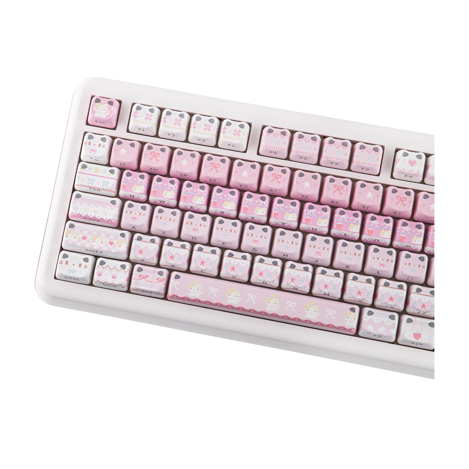 KiiBOOM Pink Meow & Meow Bow Keycap Set